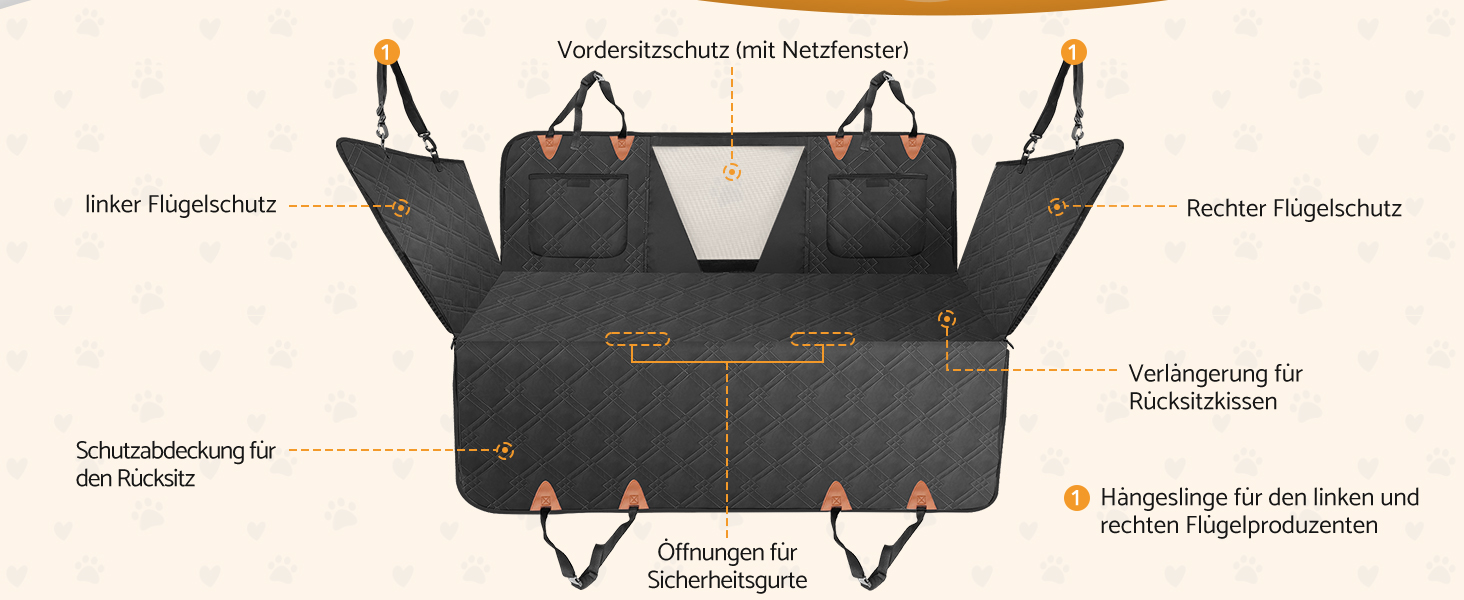 Захист для автосидіння для собак Maxetodo: водовідштовхувальний, антикіготковний, з сумкою та ременями безпеки. Підходить для всіх авто, SUV та вантажівок.