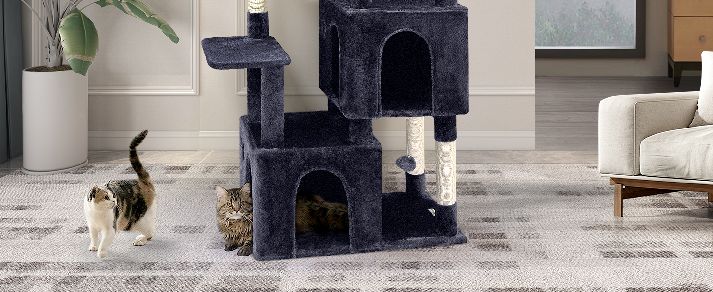 Драбина для котів Globlazer XL, бежева, 156 см, з будиночком, сизаль, іграшки