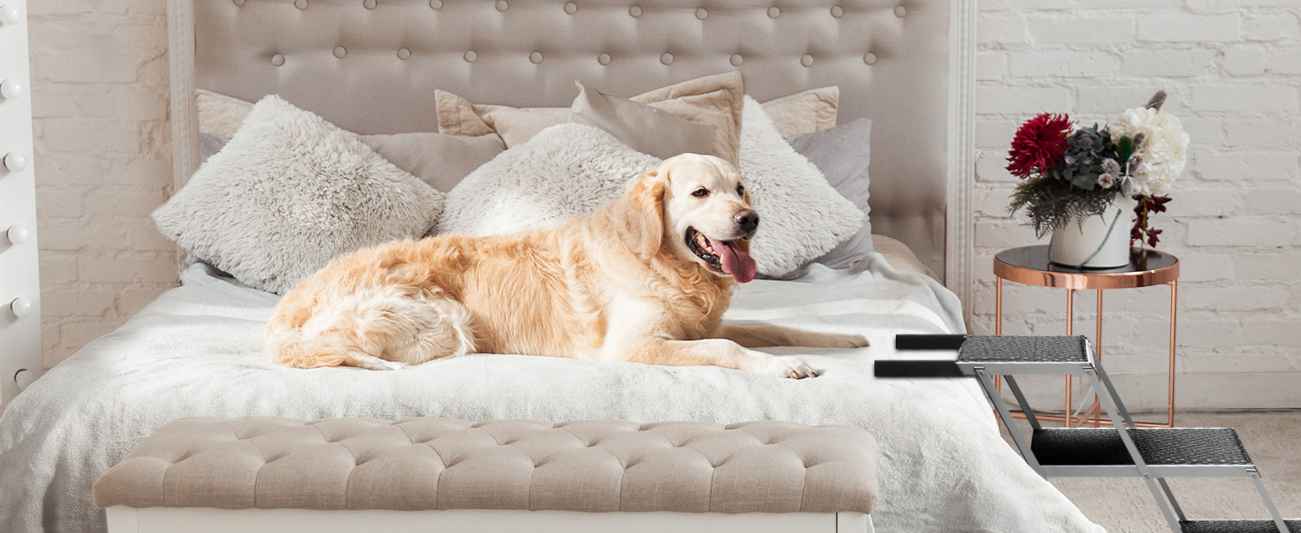 Східці для собак у машину SDLDEER, 4 сходинки, складані, регульована висота, до 80 кг, 64-68 см