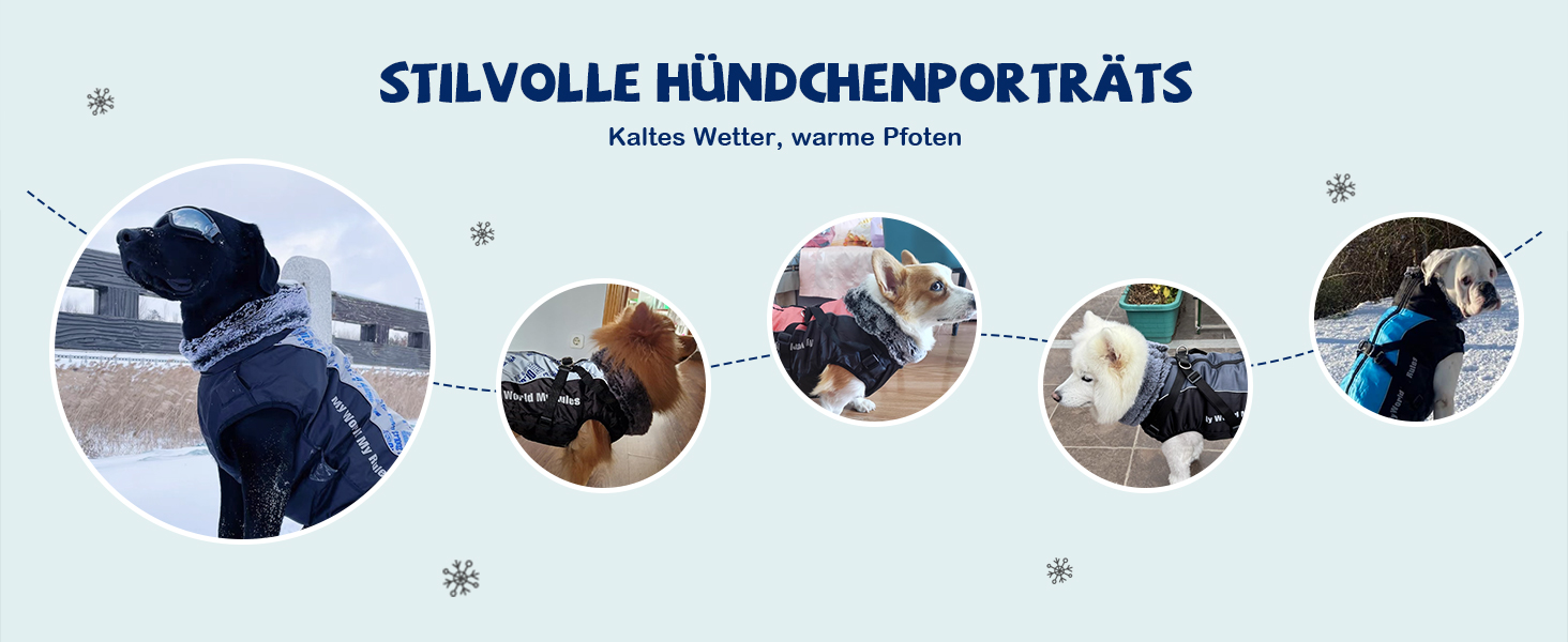 Водонепроникний теплий зимовий одяг для собак ALLSOPETS - куртка з відбиваючими смугами, стильна жилетка для холодної погоди (Blendblau, 3XL)