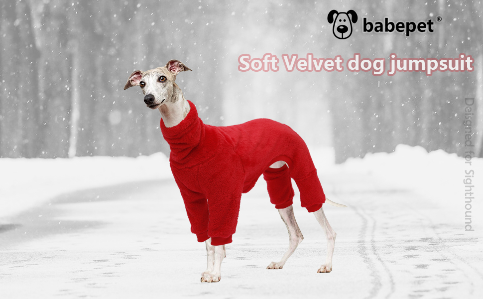 Теплий флісовий халат для грейхаундів, одяг для віппетів з ніжками, вітронепроникний собачий комбінезон з коміром-стійкою, флісовий собачий піжамний костюм, супер теплий зимовий пуловер для віппетів, Лурчерів, Салускі, червоний XXL