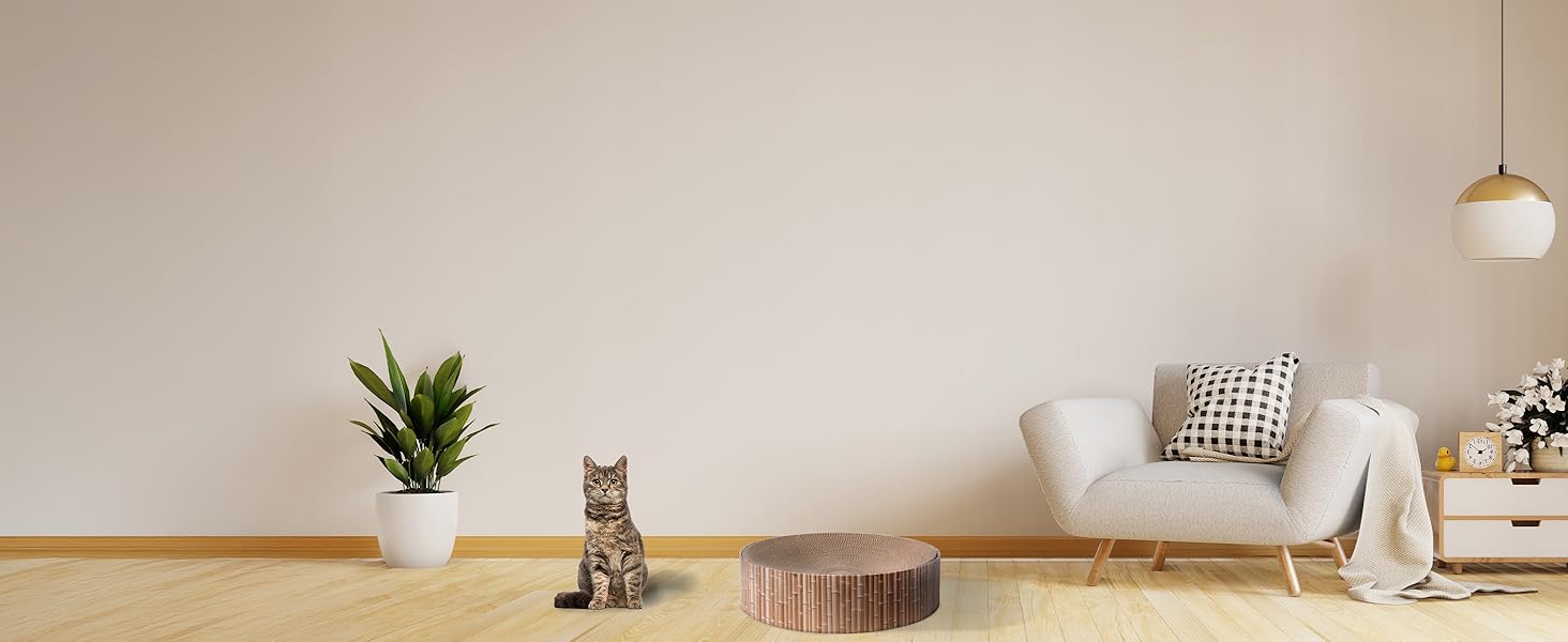 Кігтеточка для котів Petaureus Zylinder | Стильна та екологічна | Ø 40 см | Змінний вкладиш з переробленого картону