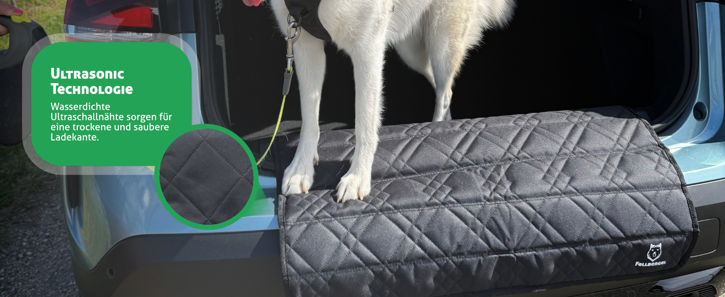 Захист краю багажника для автомобіля: міцний кріплення на липучці + гачки, захист для собак, килимок у багажник, захист краю багажника, ідеальна посадка, міцний матеріал, чорний колір