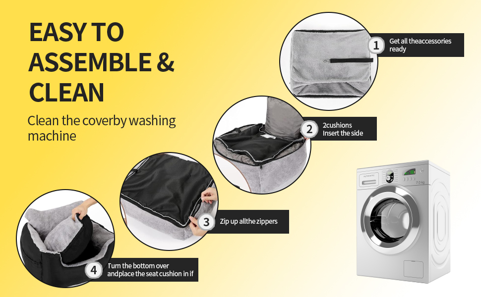 Автокрісло для собак великих порід, автоліжко для собак та котів, зручне автоліжко для тварин з поворотцем та антиковзною основою, чорний колір, великий розмір