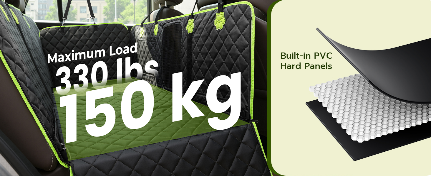 Захисний килимок для собак у машину Pecute 2-в-1: для заднього сидіння та як переноска, водовідштовхувальний, анти-царапин, з жорстким дном