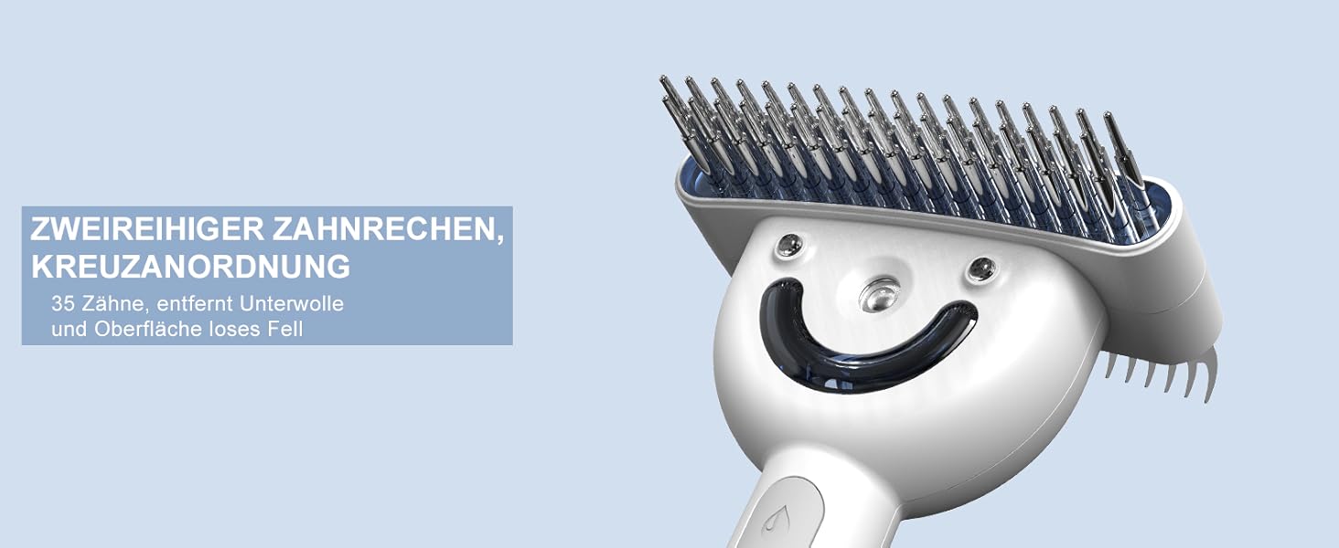 Двостороння щітка для підшерстка та парова щітка для собак та котів з 2 рівнями розпилення, широка розпушувальна щітка для довгошерстих тварин з ковтунами, інструмент для догляду та масажу