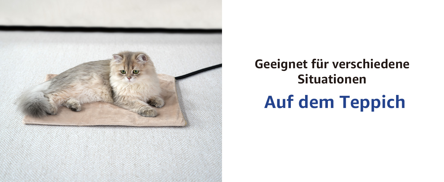 Кішечковий та собачий килимок NICREW з підігрівом 40x45 см, стабільна температура, антигризунковий кабель, хакі, 30 Вт