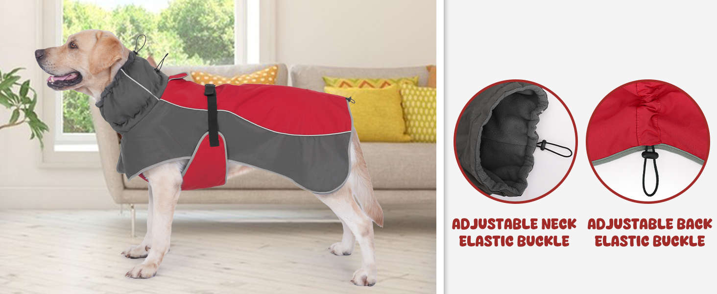 Водонепроникна куртка для собак, світловідбиваюча, вітрозахисна, тепла зимова куртка з м'яким флісовим підкладкою для собак маленьких та великих порід, для активного відпочинку, кемпінгу та походів у холодну погоду, червона (розмір S, спина 45 см)