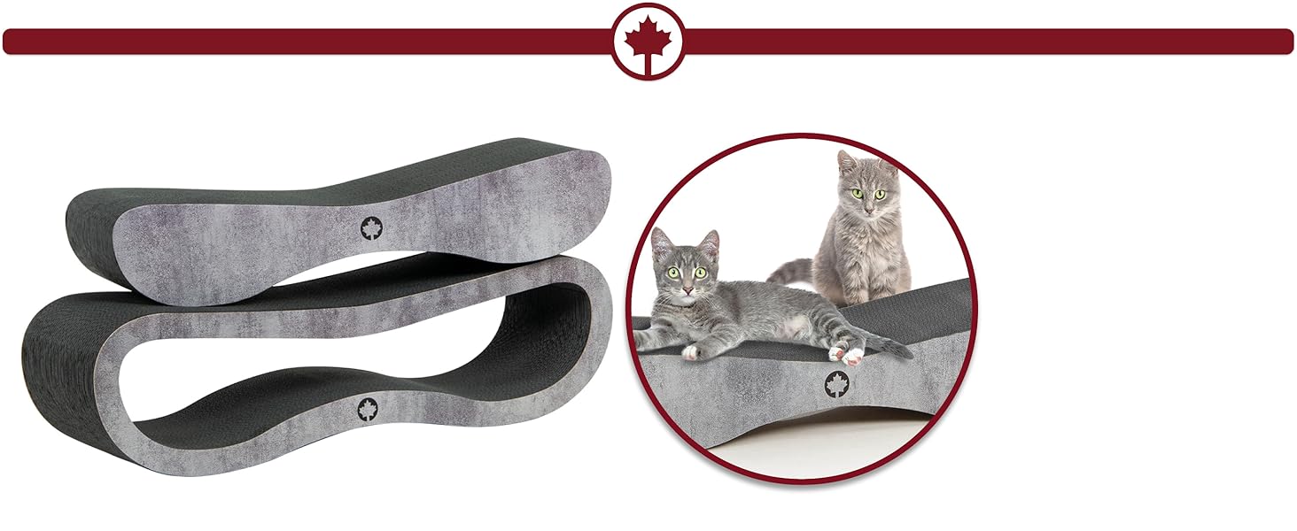 Кігтечка для котів CanadianCat Satellite 2.0 Lounge XXL | З гофрокартону з м'ятою | Колір: горіх | 76 x 24 x 24 см