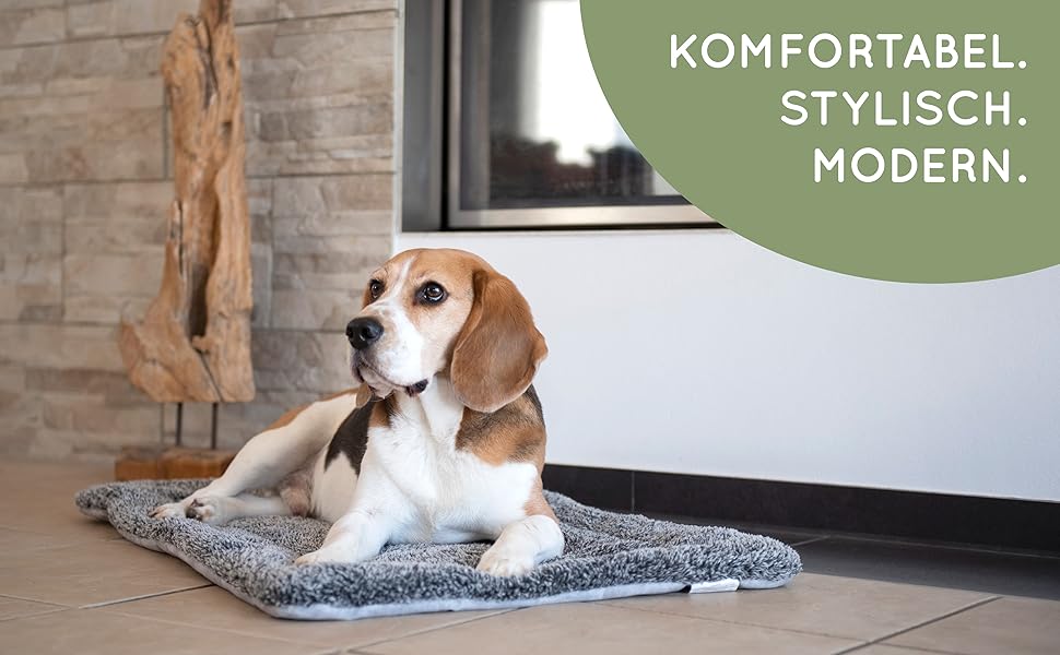 Підстилка для собак KaraLuna, 80 x 55 см, сіра. Легка, миється, 3 розміри. М'яка підстилка-коврик для собак