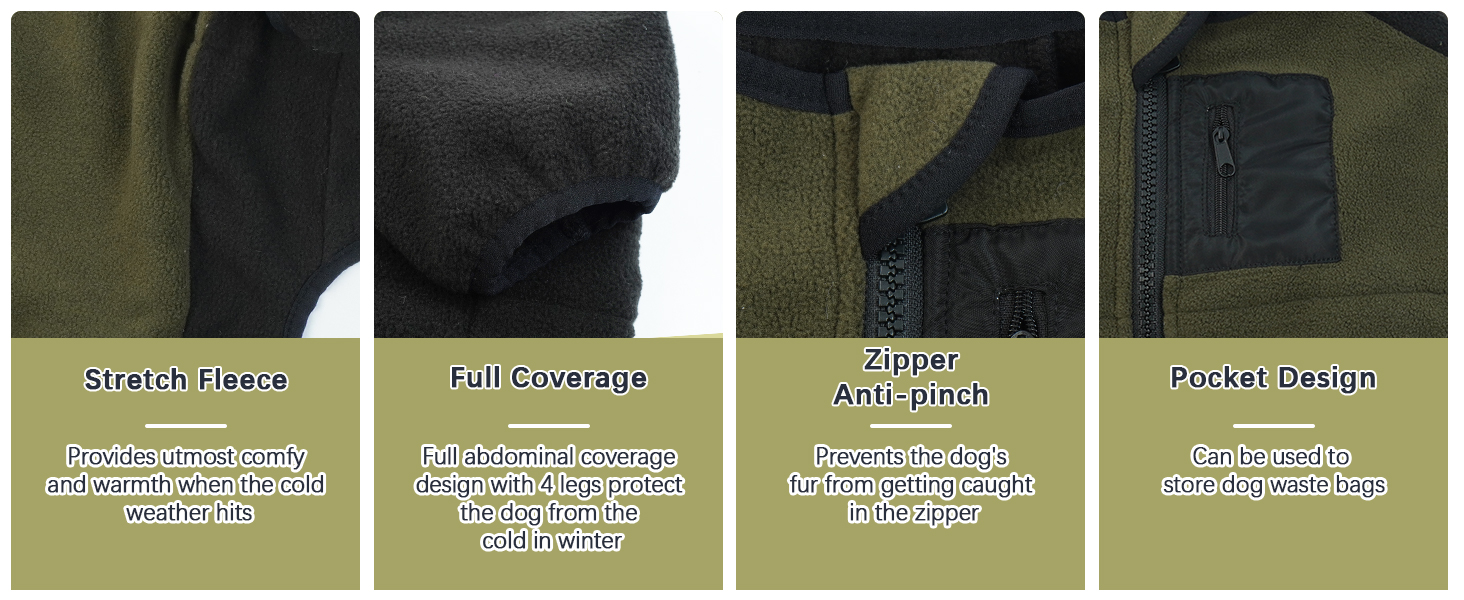 Пуловер для собак XL, тепла куртка-фліс для середніх собак, костюм-комбінезон з ніжками, флісовий халат для собак, костюм для собак Hunter (оливковий, XL) XL, оливковий колір