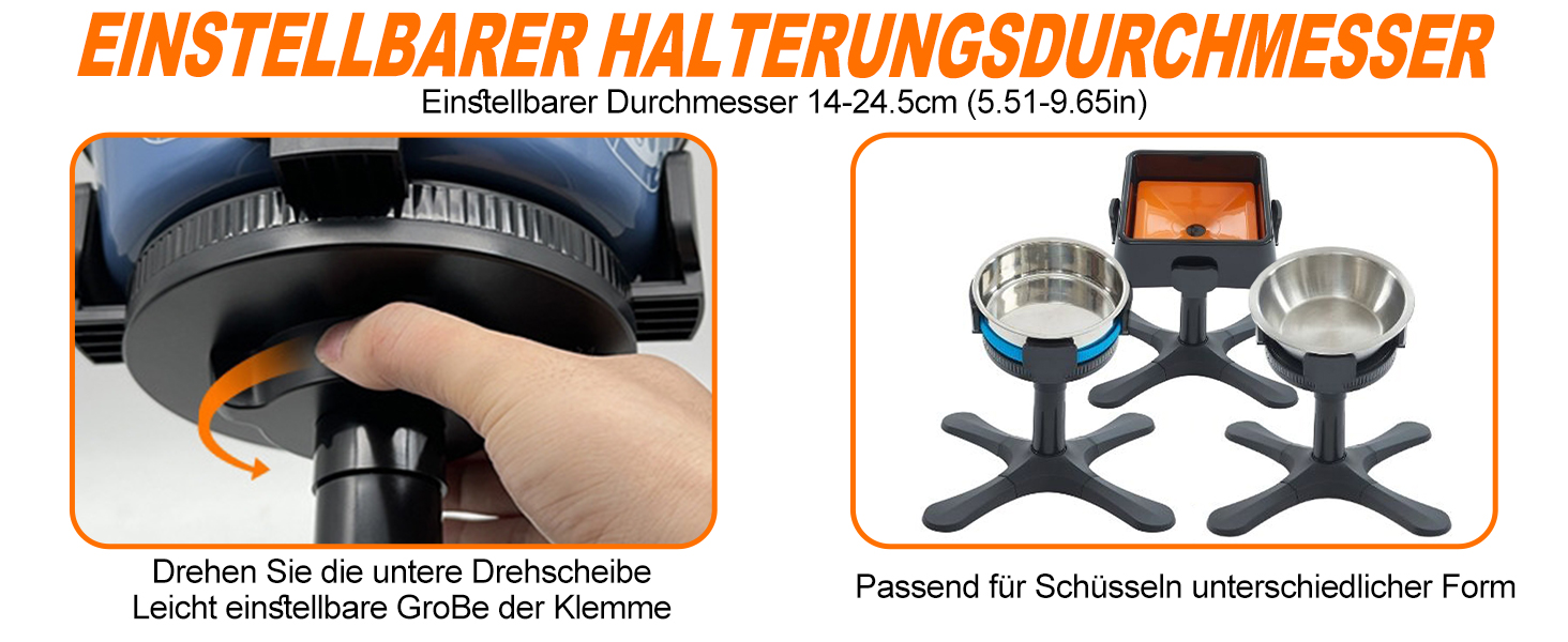 Підставка для годівлі собак, регульована висота, миска для води та корму, 3 рівні, стабільна та неслизька, для малих, середніх та великих собак (Блакитна)