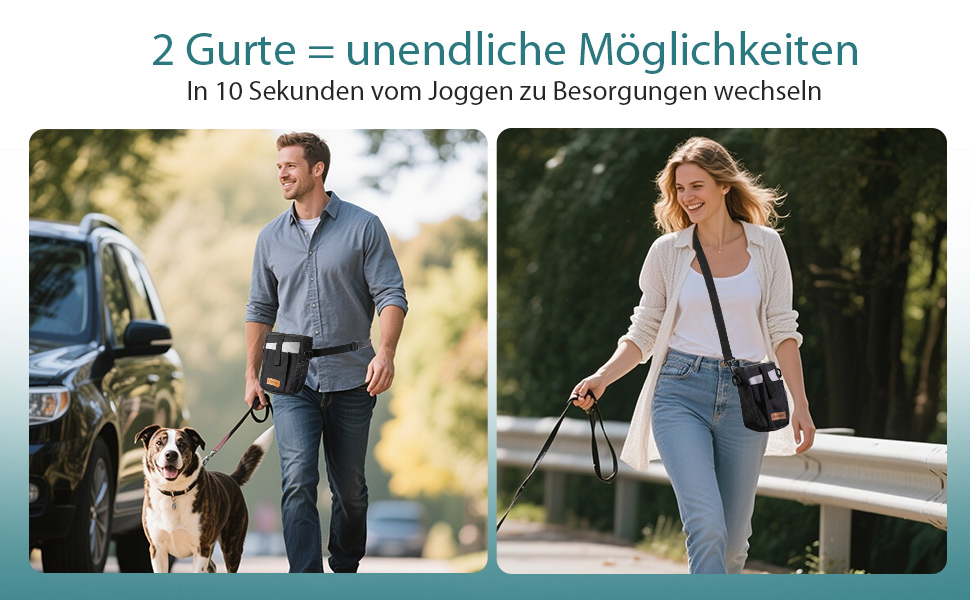 Сумка для ласощів для собак Leckerlitasche, поясна сумка для прогулянок, водонепроникна, чорна та зелена