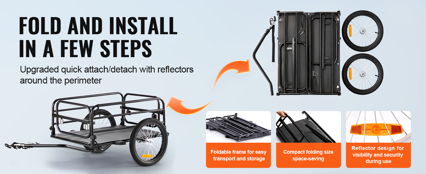 Веловідсік VEVOR, вантажопідйомність 88/100/72,6 кг, складаний, компактний, універсальна з'єднувальна муфта