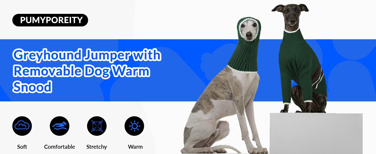 Зимний пуловер для породистих собак (Грейхаунд, Лурчер) - теплий, м'який, армійного кольору (M)