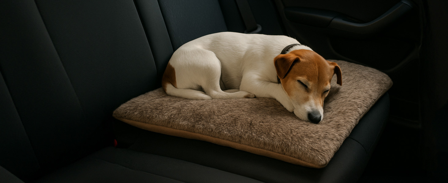 Тепла та м'яка підстилка для собак середніх та маленьких порід - коричнева, антиковзаюча, легко миється, для захисту дивану та авто