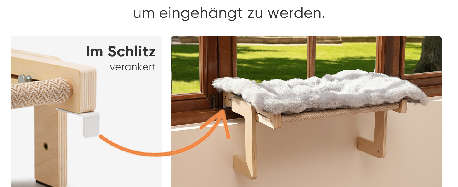 Котяча гамак FUKUMARU для вікна та підлоги, міцна конструкція, легко збирається (Сірий з м'яким подушкою)