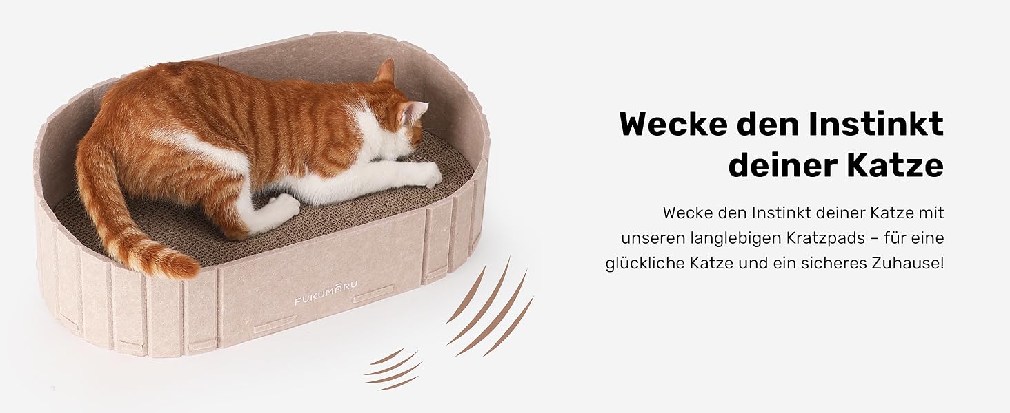 Кразберідка для котів FUKUMARU: диван з крафт-паперу, 61 см, з м'якими подушками, бежевий