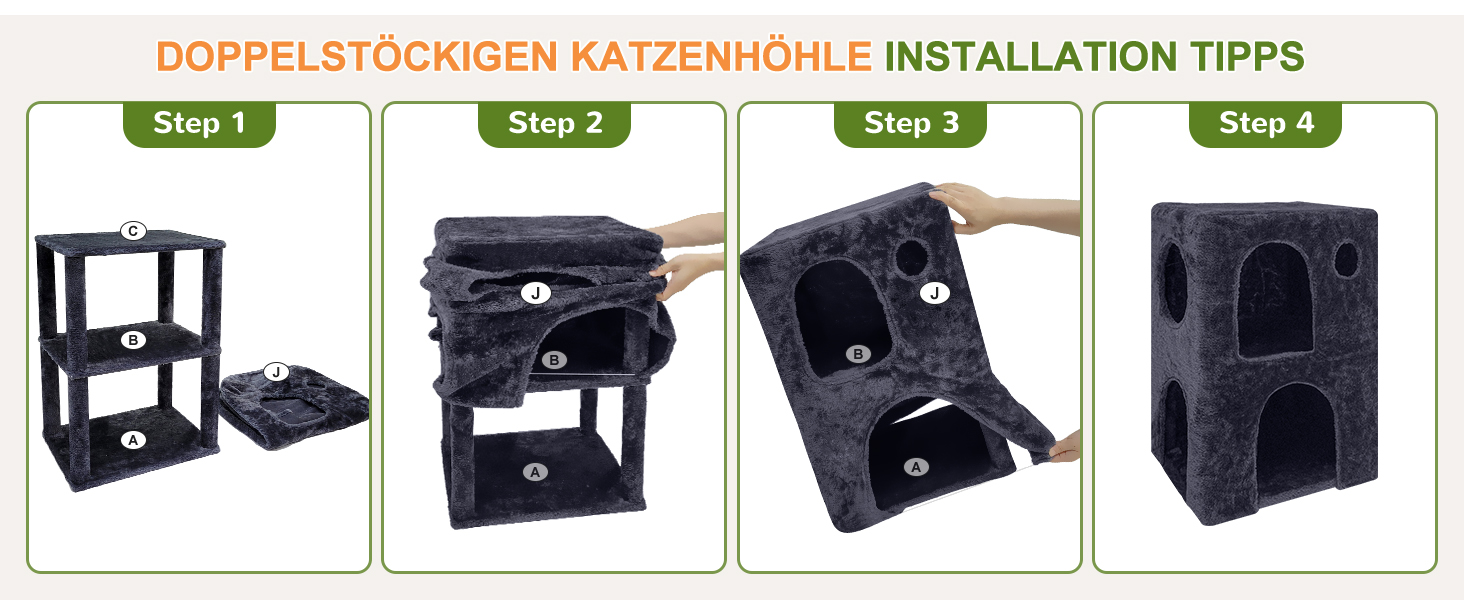 Котячий будиночок Globlazer з когтеточкою, велика база, платформа з м'якою оббивкою, іграшки для котів, 127 см, для великих котів та літніх, відпочинок, ігри, дряпання, інтер'єр (FC50, XL, темно-сірий)