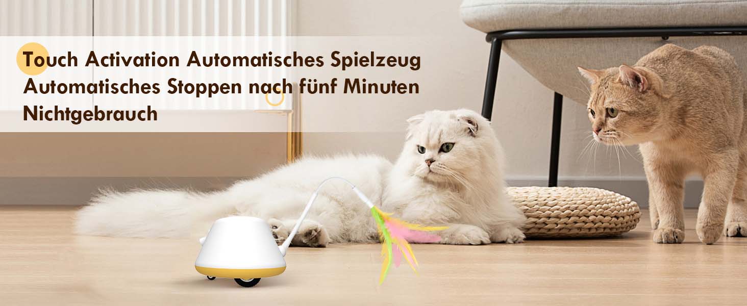 Інтерактивна іграшка для котів TGFIX 3 в 1 – електрична, з колесами та лазером, розвиваюча, з USB-зарядкою (жовта)