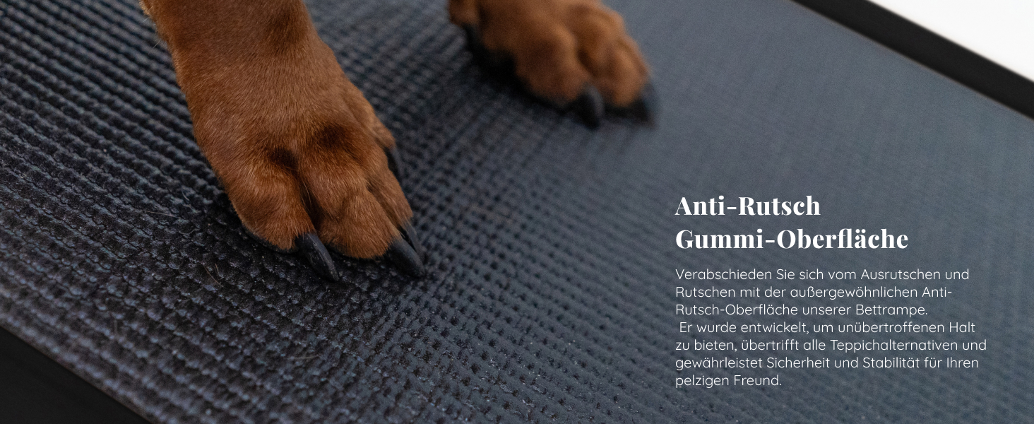 Східці для собак до ліжка з захисним бар'єром - для великих собак до 90 кг - регульована висота до 94.5 см - ширина 49.5 см - складані - антиковзні ручки - береза - натуральний колір (чорний)