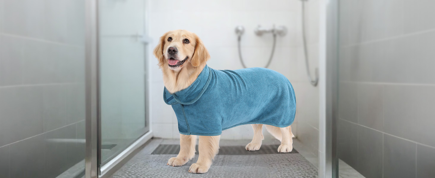 Рушник для собак PETTOM з мікрофібри, швидковисихаючий, бавовняний, супер вбираючий (L, блакитний)