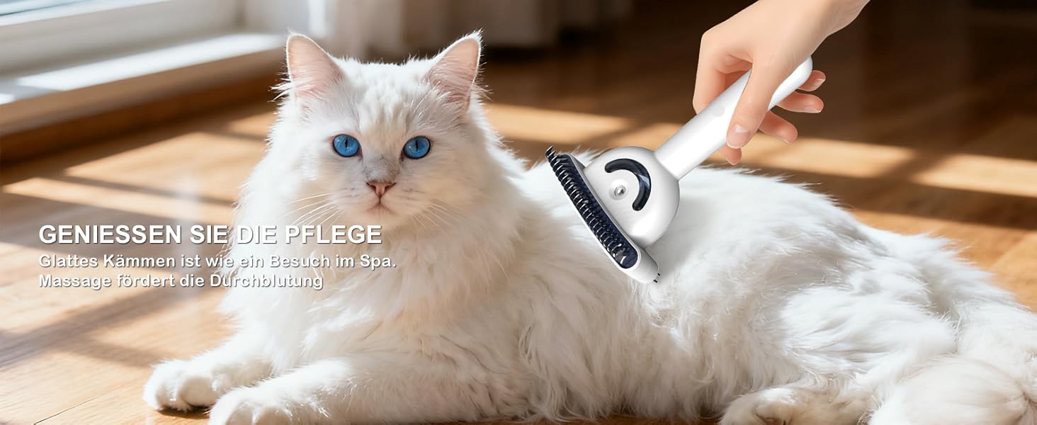 Двостороння щітка для підшерстка та парова щітка для собак та котів з 2 рівнями розпилення, широка розпушувальна щітка для довгошерстих тварин з ковтунами, інструмент для догляду та масажу