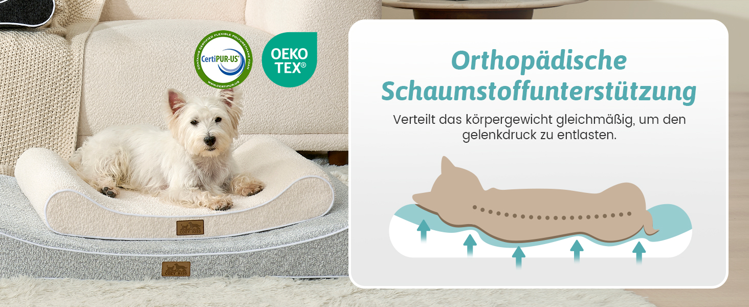 Лежанка для собак, 90x60x13 см, з високим бортиком - ортопедичний лежак для собак з корисного, водовідштовхувального та неслизького матеріалу у формі човна, підходить для собак до 29 кг, бежевий колір, розмір M