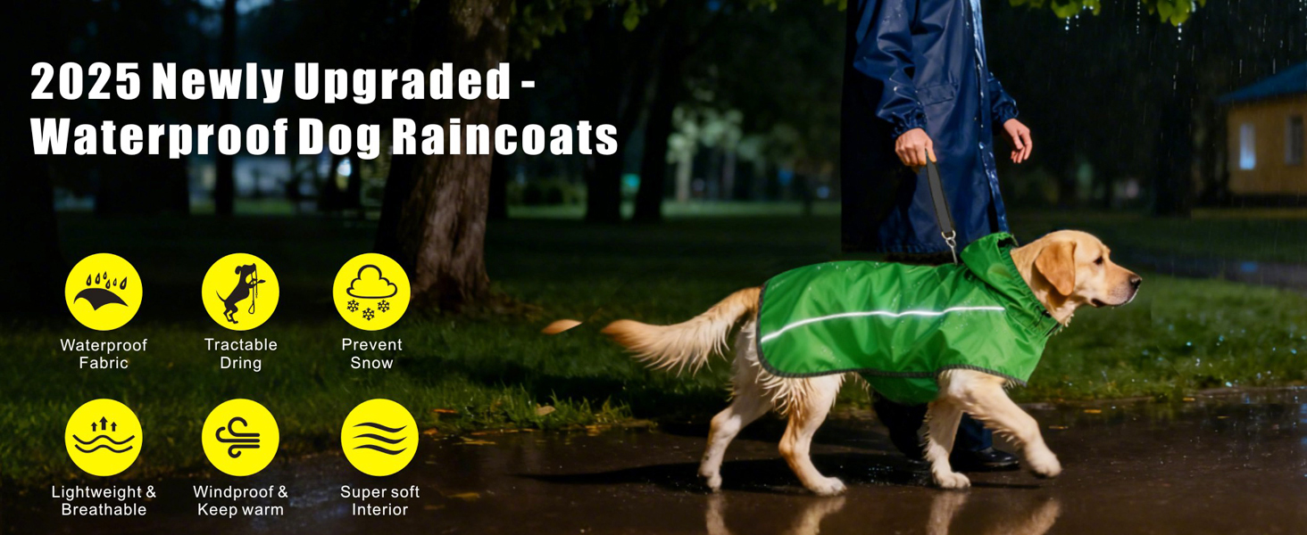 Дощовик для собак Mosucoirl: водонепроникний дощовик з регульованою капюшоном та отвором для повідка (Navyblau, L)