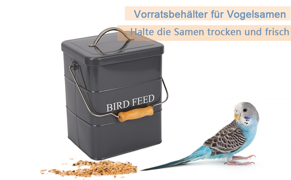 Контейнер для пташиного корму Geyecete, 2.5 кг, білий