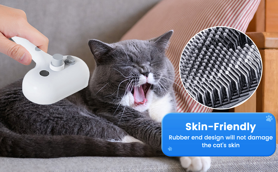 Щітка для котів Sylswx з парою, 3 в 1, для довгої та короткої шерсті, також для собак, проти статичної електрики та ковтунів, біла