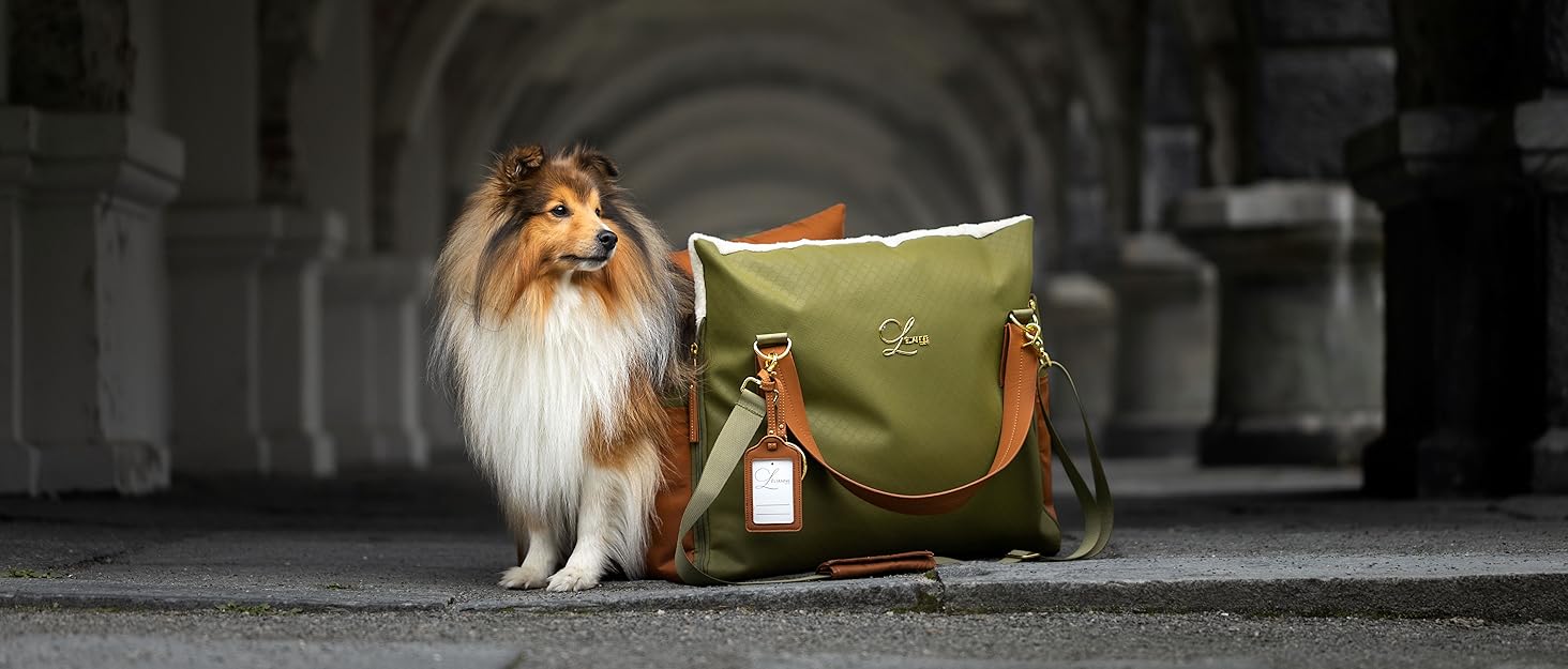 Еліанн | Дизайнерський автокрісло для собак | Навігатор, синій | Міцне | Дизайнерський бренд | Для собак маленьких та середніх порід | Підвищене автокрісло для собак