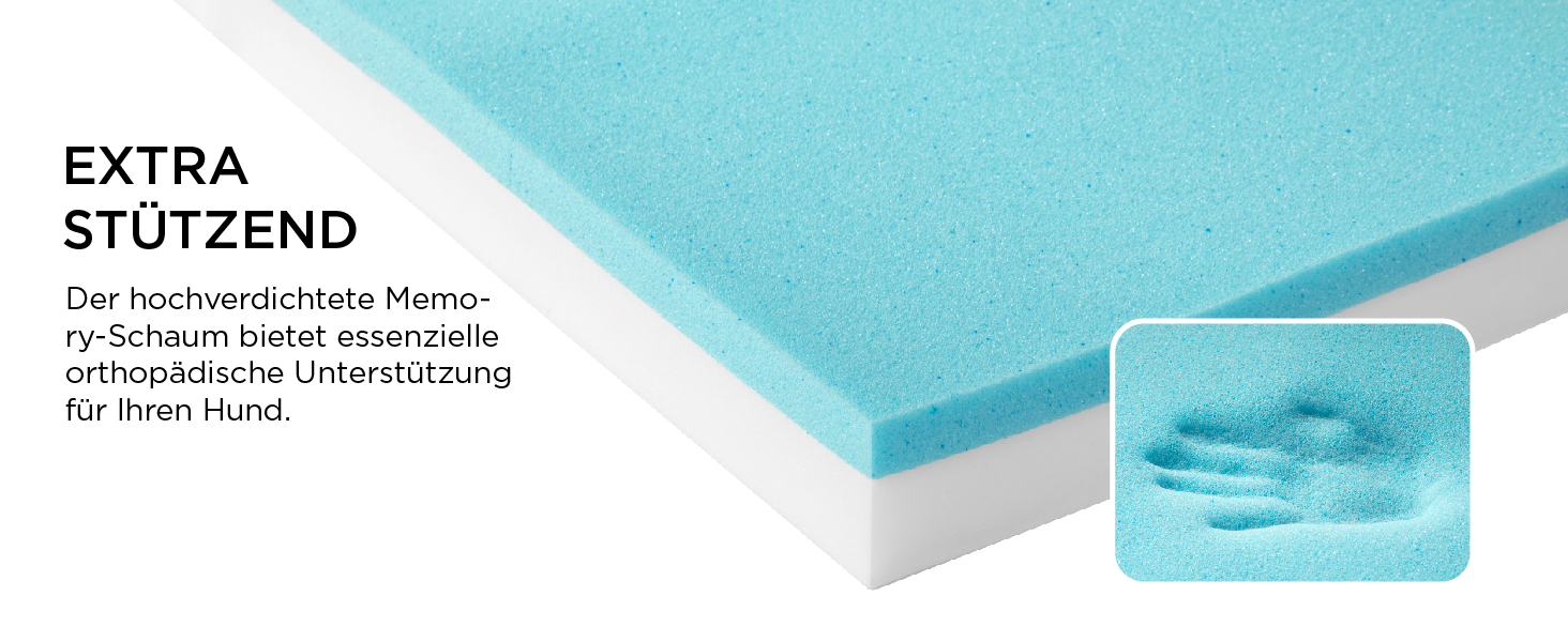 Ортопедична подушка для собак BEDSURE - великі породи, 89x56x8 см, з ефектом пам'яті, миюча, темно-сіра