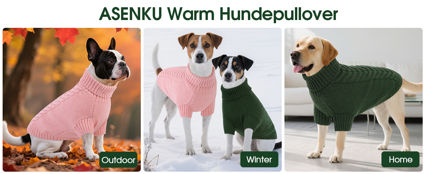 Теплий зимовий пуловер для собак великих порід L, зелений. Пуловер з ворітцем-горловиною, машинного в'язання, для Французького бульдога, Шнауцера, Мальтезе, Бішон Фрізе, Бостон-тер'єра. Легко прати.
