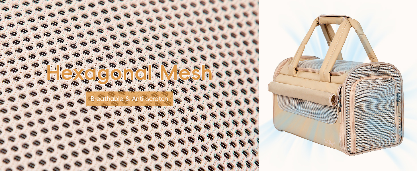 Транспортна переноска для котів та собак 4Pet, Khaki: міцна, з сіткою, для подорожей літаком та автомобілем