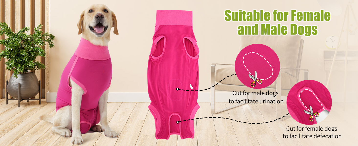 Одяг для собак після операцій Heywean – після кастрації/стерилізації, медичний жилет, для собак (L, Рожевий)