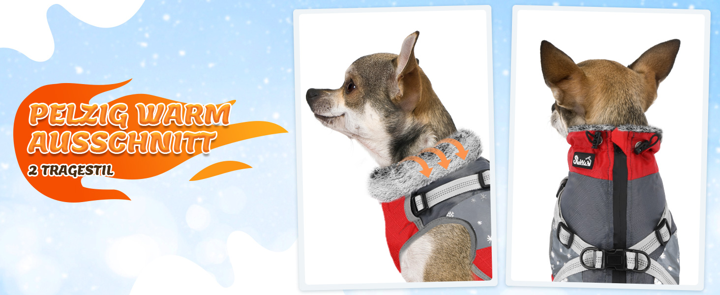 Водонепроникний теплий зимовий одяг для собак - флісова куртка з отвором для шлейки (XL, Червоний)