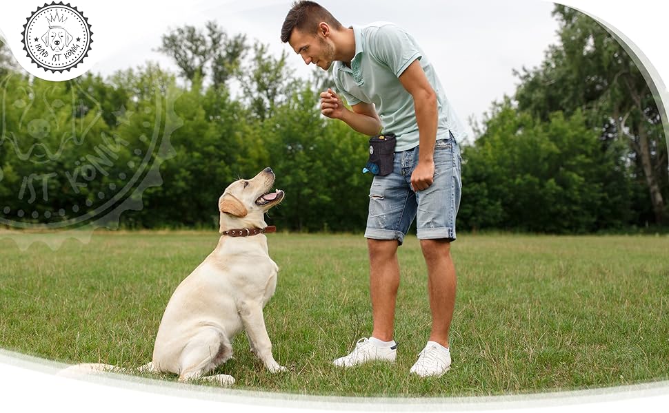Футляр для ласощів для собак Hund ist König: міцний, компактний, з дозатором для відходів та E-book для тренувань (чорний)