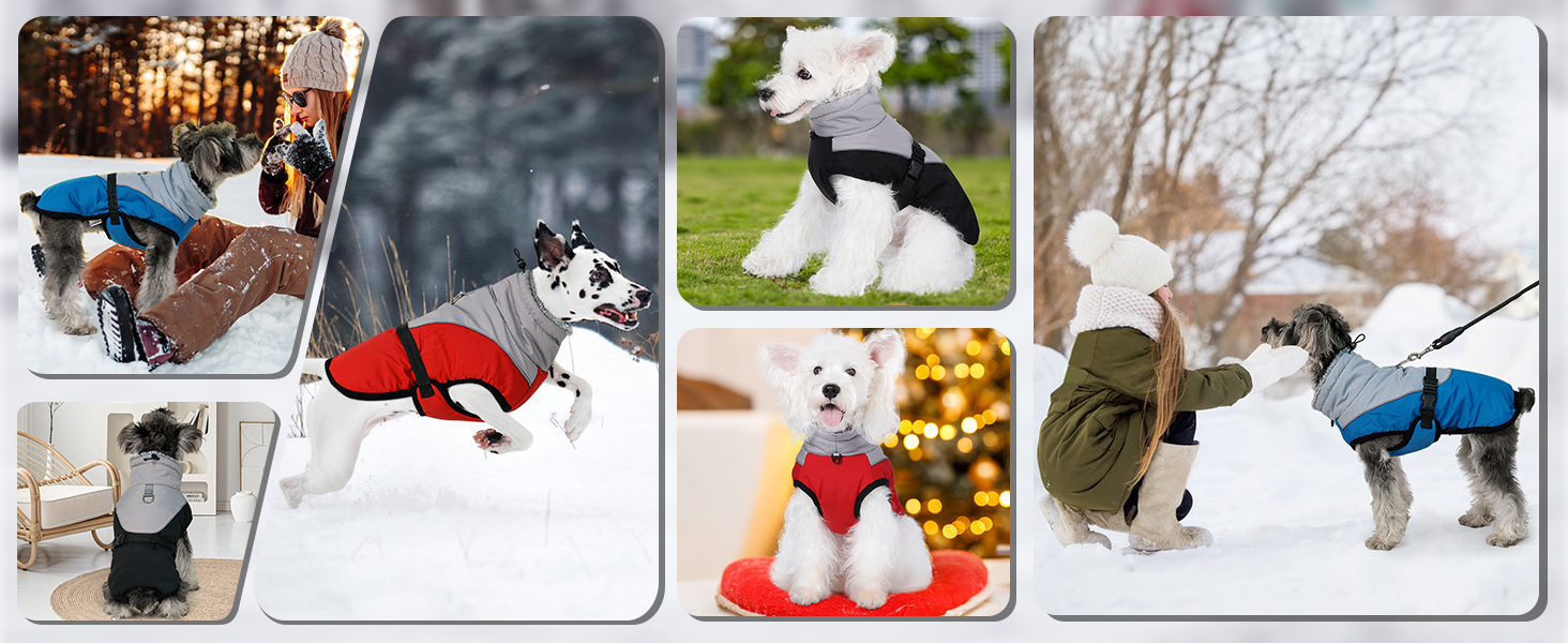 Теплий зимовий одяг для собак Savlot: водонепроникна куртка з флісовою жилеткою та регульованою блискавкою, червона (L)