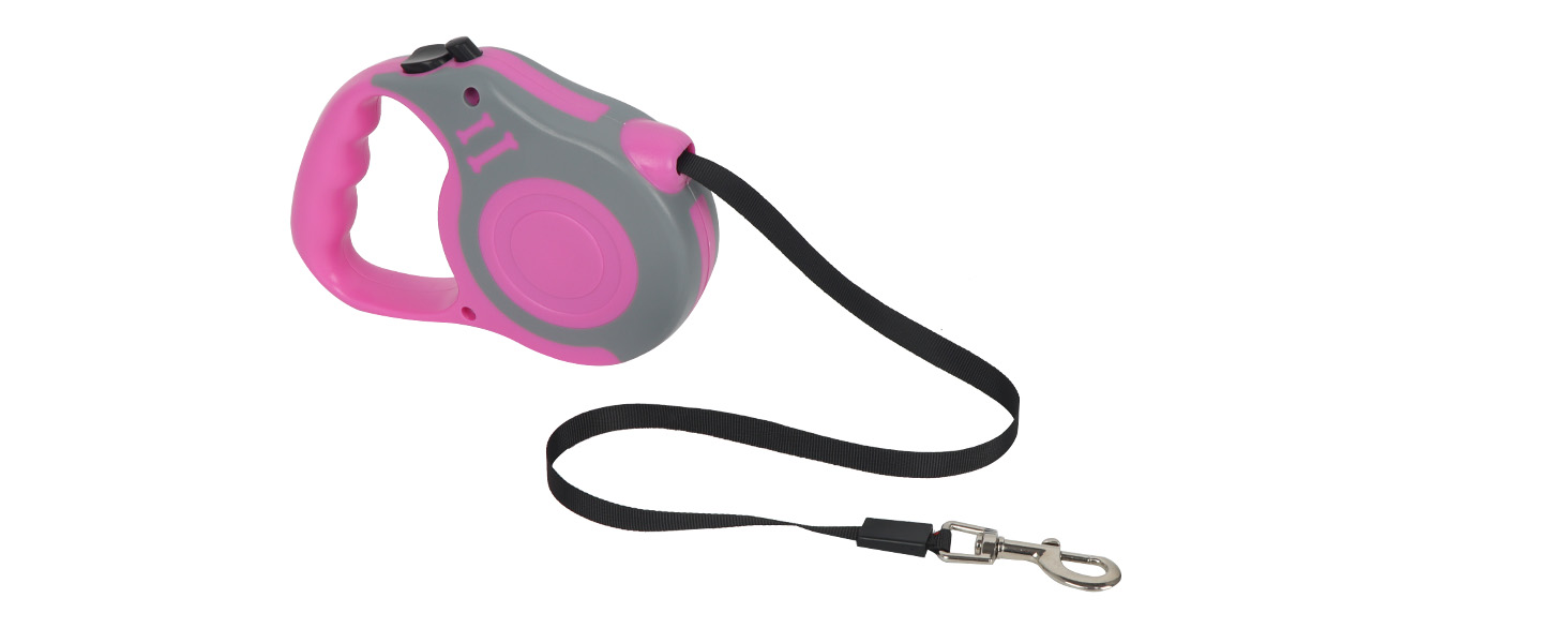 Катячий сміх з повідком, автоматичний котячий поводок з дзвінком, розтяжний котячий поводок з дзвінком та повідком для кошенят, собак (рожевий, M)