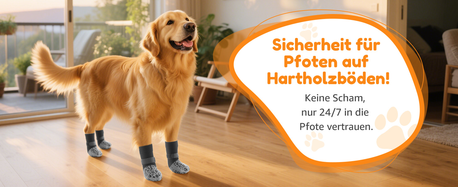 Шкарпетки для собак PICK FOR LIFE проти ковзання, 2 пари, сірі, розмір L, з регульованими ремінцями для дому