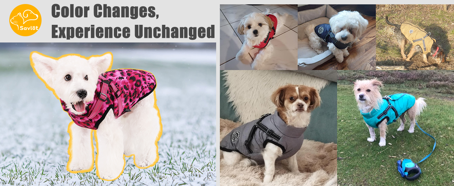 Водонепроникна куртка для собак на зиму з інтегрованим шлейкою та блискавкою. Теплий зимовий костюм для цуценят з леопардовим принтом, червоний (M)