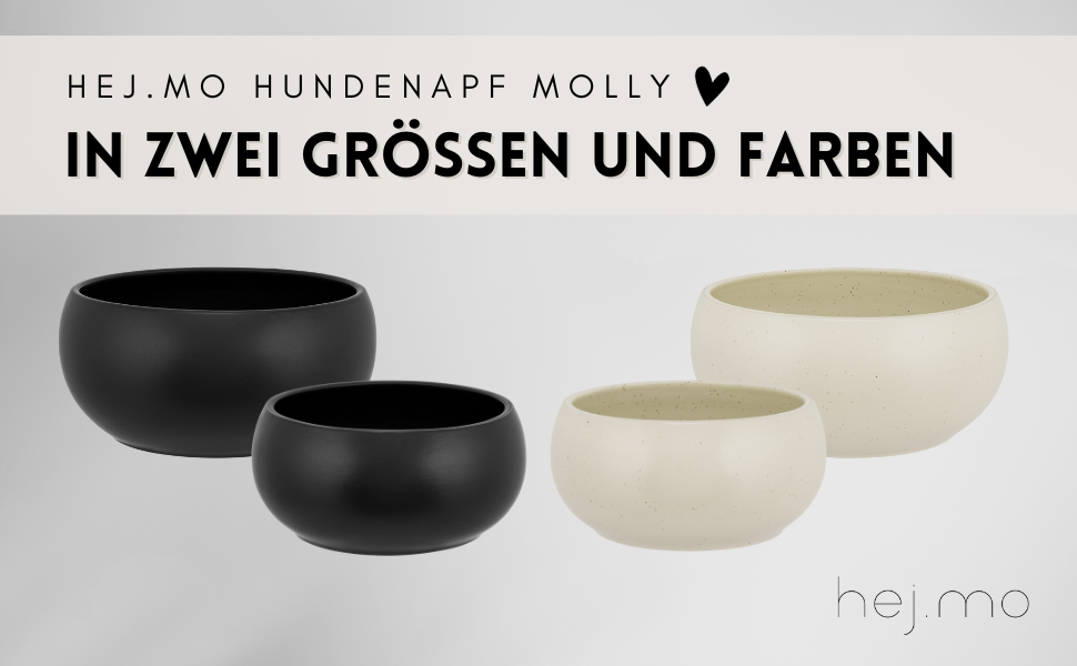 Керамічна годівниця для собак hej.mo | Чорна | Діаметр 16 см, об'єм 0,9 л | Міцна, для миття в посудомийній машині, стійка до подряпин та укусів | Годівниця для маленьких та середніх собак