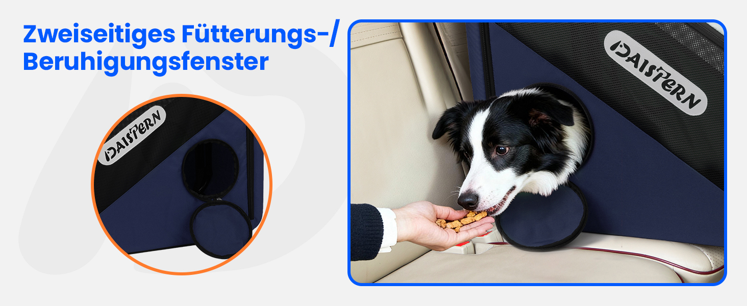 Складана переноска для собак у машину та в подорожі, портативна сумка-переноска для маленьких та середніх собак, швидке складання за 1 хвилину, міцна металева рама, дихаючі сітчасті вікна та зручний доступ (Блакитна)