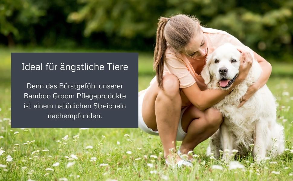 Набір гребінців Bamboo Groom S/M: подвійний гребінець для короткого та середнього хутра котів та собак. М'яка щітка з закругленими шпильками та щетиною дикого кабана для догляду за шерстю.