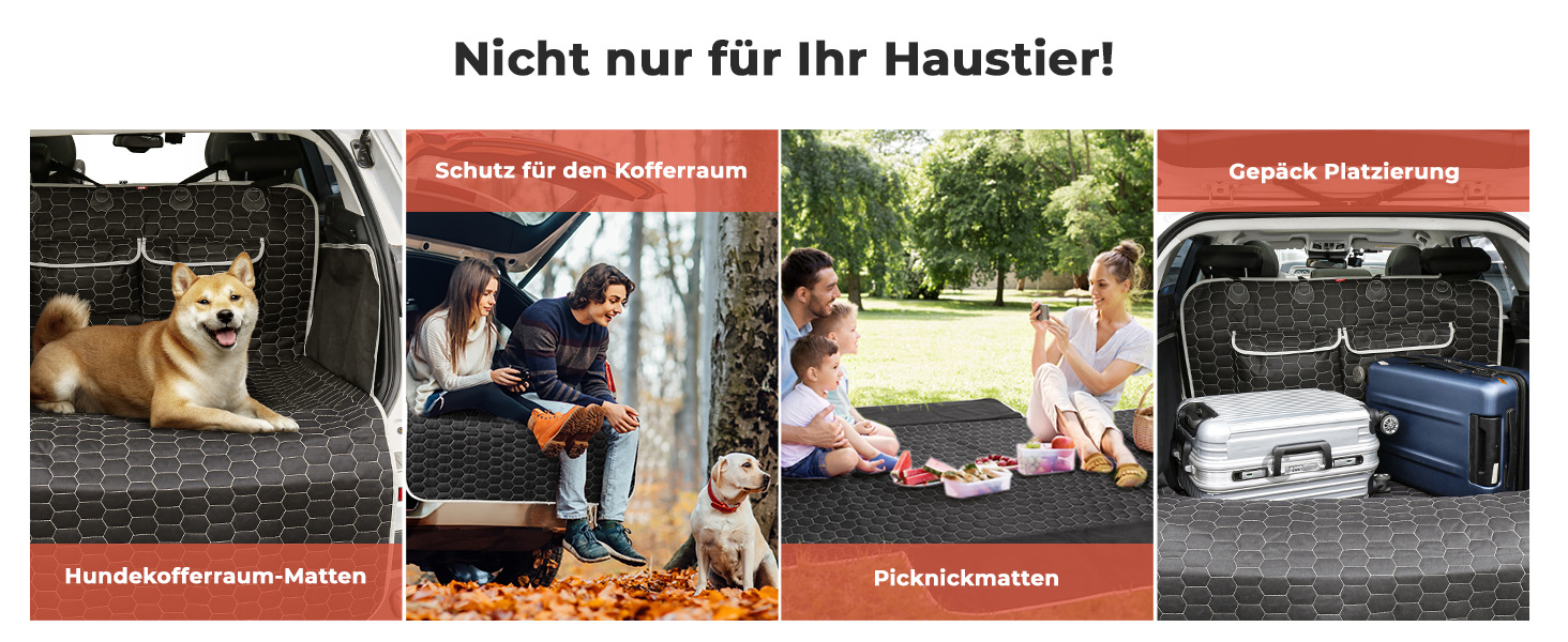 Захист для багажника автомобіля Oasser для собак, 185x103x34 см, універсальний, 600D, з боковим та захистом для краю вантажного отвору, водонепроникний, стійкий до подряпин, неслизький