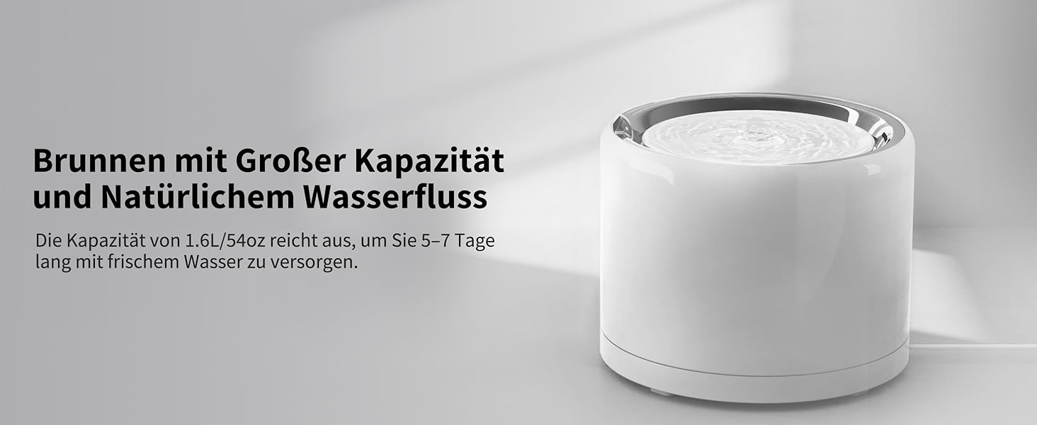 PETKIT Бездротова водяна помпа для автоматичного фонтанчика для котів та собак, з нержавіючої сталі, антибактеріальна