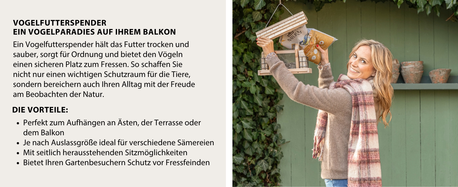 Годівниця для птахів Dehner Natura Premium Messina, металева, Ø 21.5 см, висота 36 см, з 6 жердинками