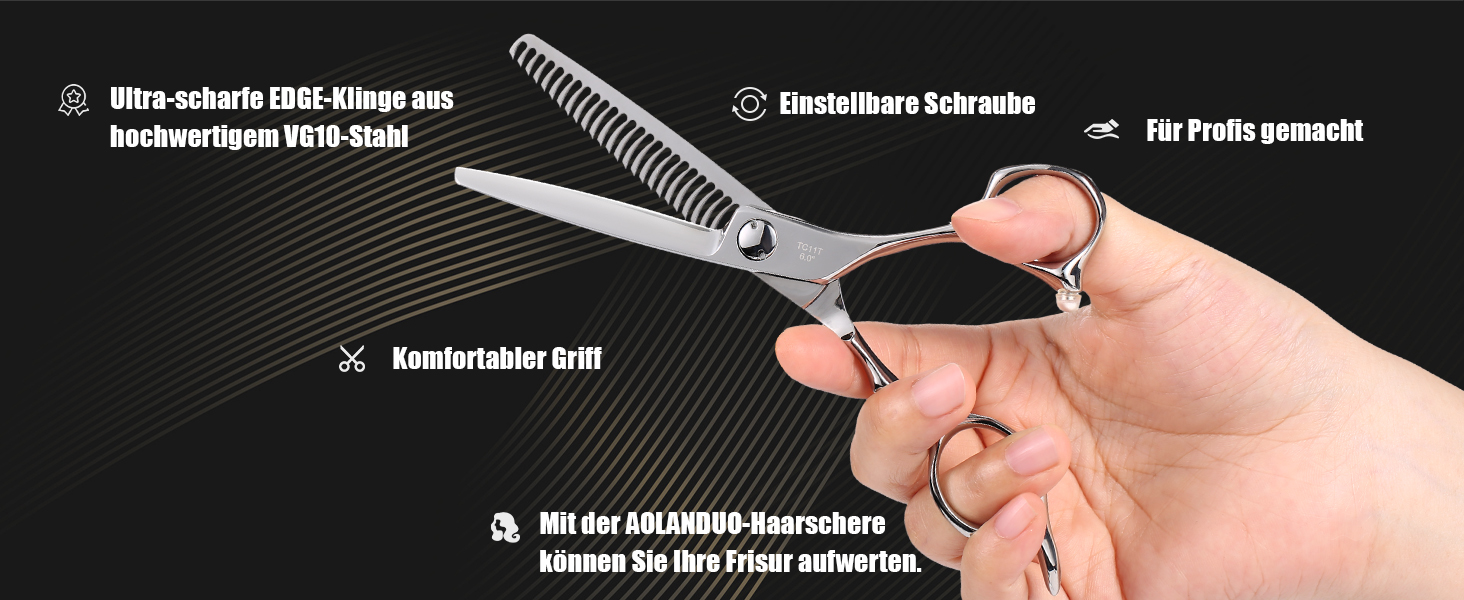 Професійні ножиці для стрижки волосся Aolanduo 6 дюймів - преміум сталь VG10, ергономічний дизайн, набір для перукарів та барберів, японська якість