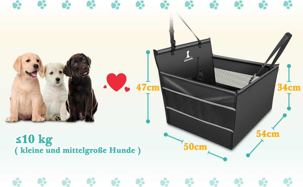 Автокрісло для собак маленьких та середніх порід, чорне, 50x50x47 см, HW00654